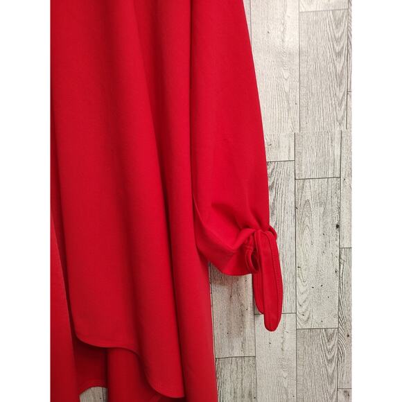 Iman Woman's City Chic Red Open front Jacket Crepe TIE Sleeves Size Medium - Picture 12 of 12
